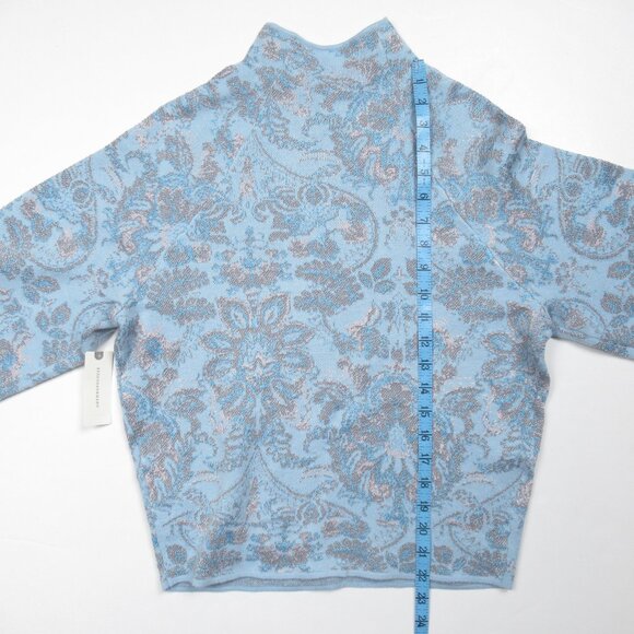 Anthropologie The Beatriz Mock-Neck Sweater: Lurex Edition Blue Small - Picture 6 of 10